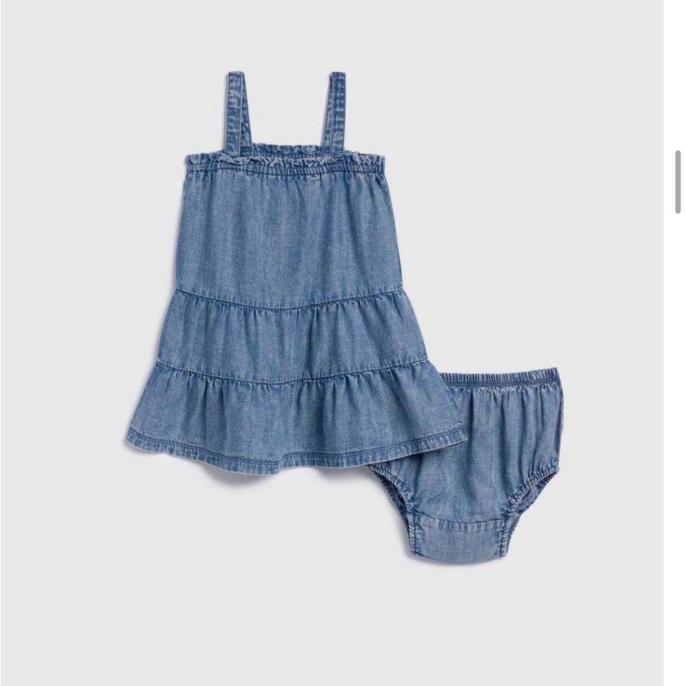 Splendid infant girl indigo tiered dress